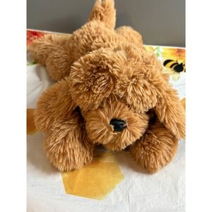 FAO Schwarz Plush Puppy Dog Shaggy Brown Floppy Stuffed Animal Toy